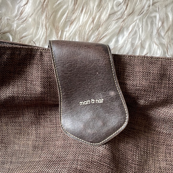 Matt & Nat large vegan leather & cloth brown bag - Picture 2 of 5